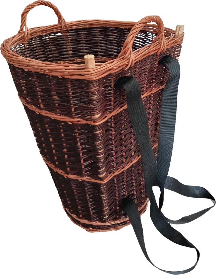 HRADIL H041 Prútený kôš na drevo ku krbu 43 x 47 x 55 cm Rozmery koša: Vrch 47 x 44 cm, celk. vyška 67 cm