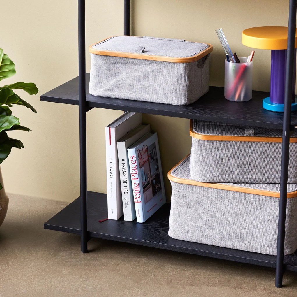 Hübsch Textilný úložný box Bamboo frame - väčší