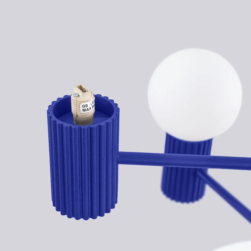 Luster Halo, 6x biele sklenené tienidlo, bl