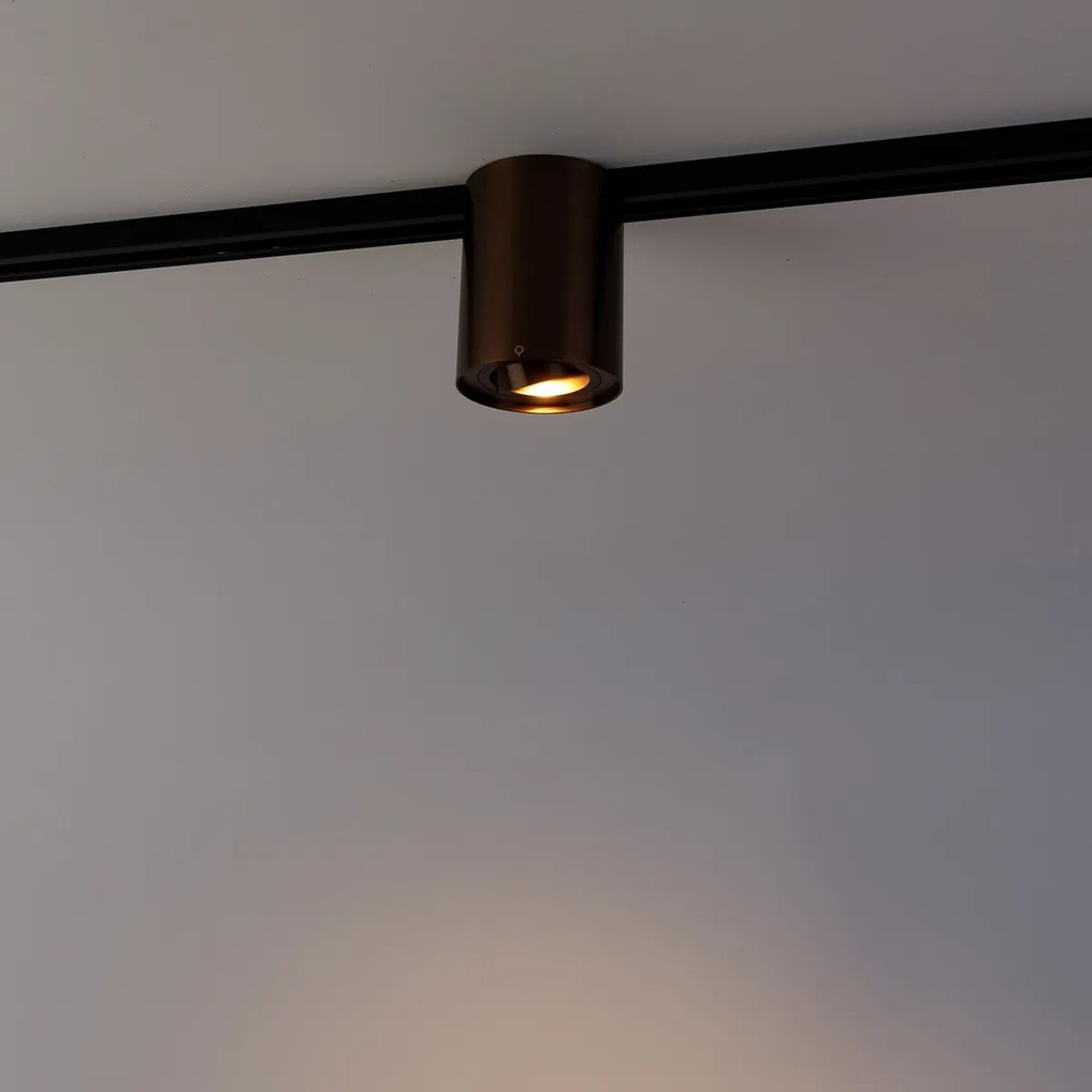 Moderné 1-fázové koľajnicové bodové svetlo tmavo bronzové - Rondoo Up
