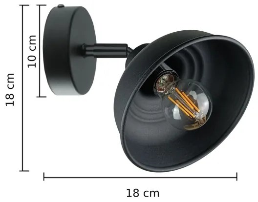 Nástenné bodové svietidlo FAUN 1xE27/60W/230V čierna