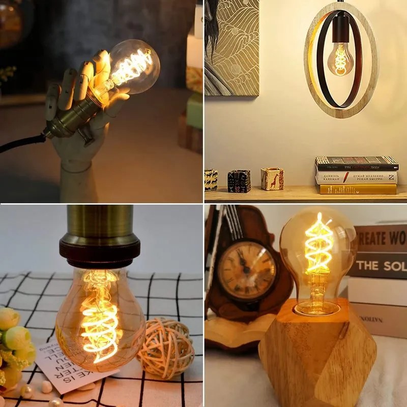 Diolamp LED Filament žiarovka Amber A60 4W/230V/E27/1800K/270Lm/360°/Dim