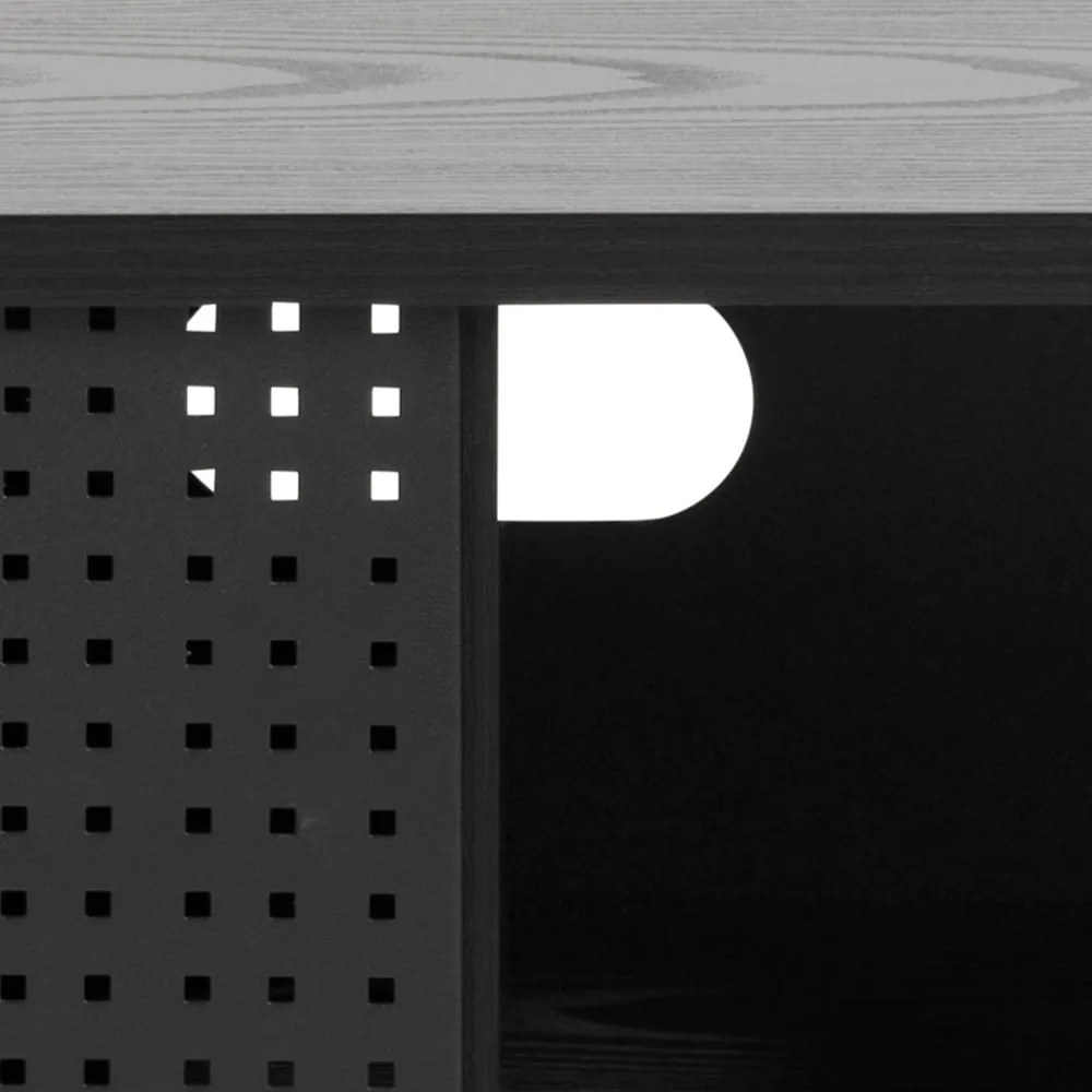 Čierny TV stolík v dekore jaseňa 140x45 cm Angus – Actona