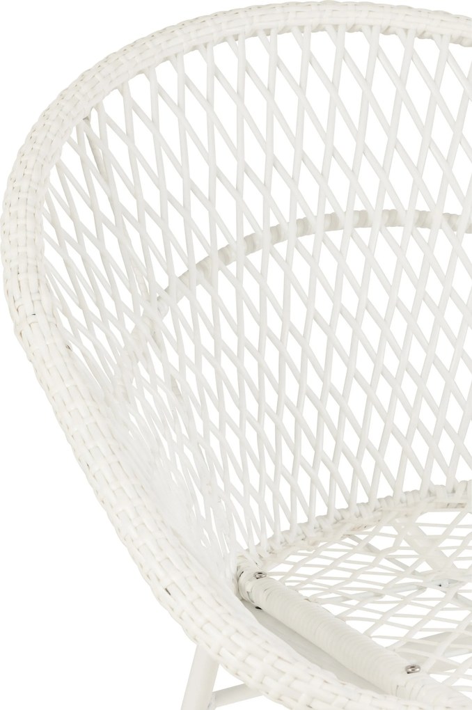 Biele ratanové záhradné hojdacie kreslo Zayo White - 118*82*78 cm
