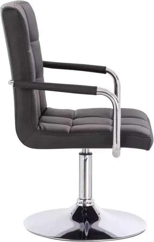 LuxuryForm DESIGN Stolička VERONA na striebornom tanieri - čierna