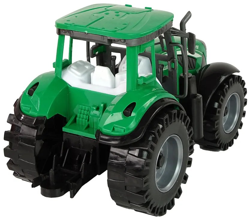 Lean Toys Zelený traktor s červenou vlečkou – trecí pohon