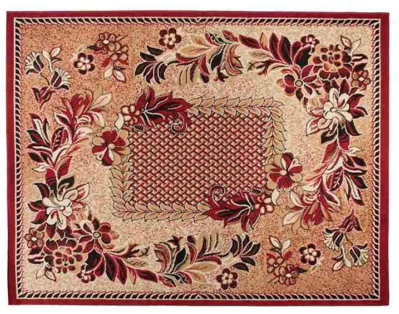 *Kusový koberec PP Kvety červený 130x190cm