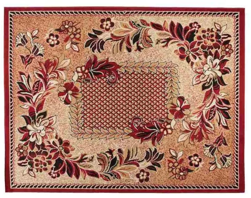 *Kusový koberec PP Kvety červený 160x229cm