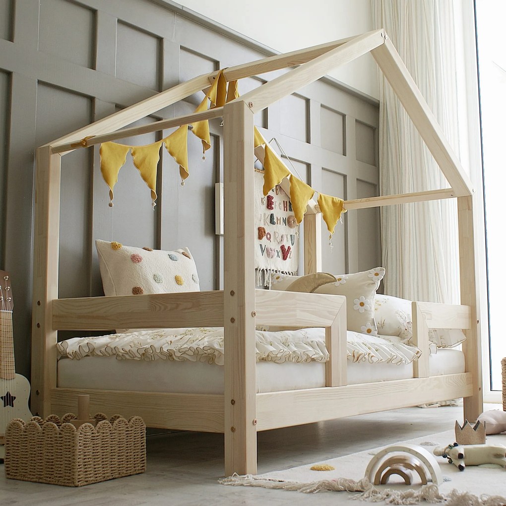 Detská domčeková posteľ HOUSEBED DUO PLUS bariéra easy so zásuvkami Veľkosť postele: 180/100
