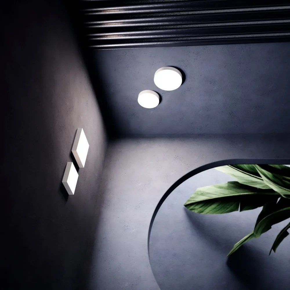 Biele stropné svietidlo SULION Rond, ø 13,5 cm