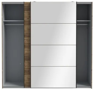 Šatníková skriňa so zrkadlom OREN 220x210 cm dub artisan
