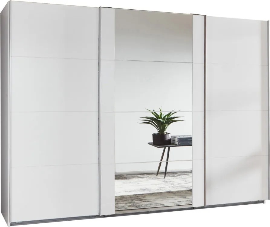 Šatníková skriňa Bern, šírka 313 cm/extra výška 236 cm, biela