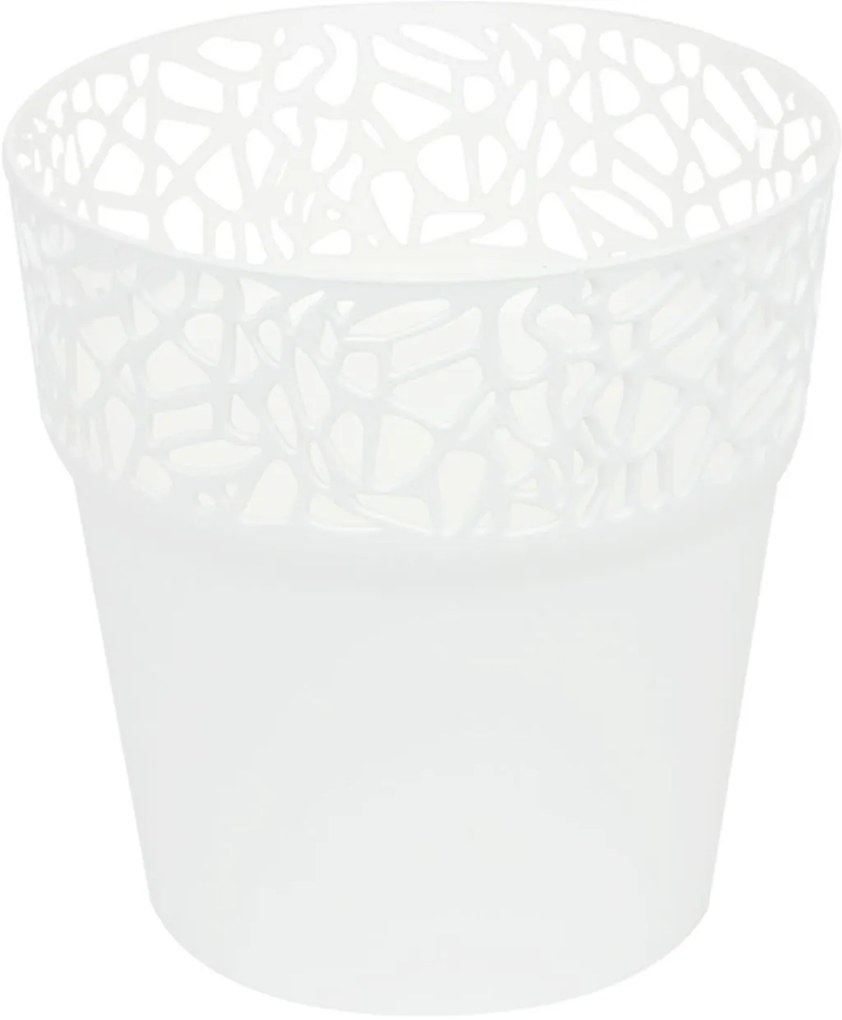 Prosperplast Naturo Kvetináč s čipkou 12 cm, biela DNAT120