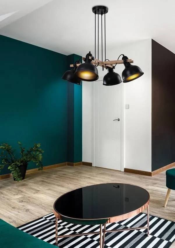 Candellux Čierny závesný luster Reno pre žiarovku 4x E27 34-78155