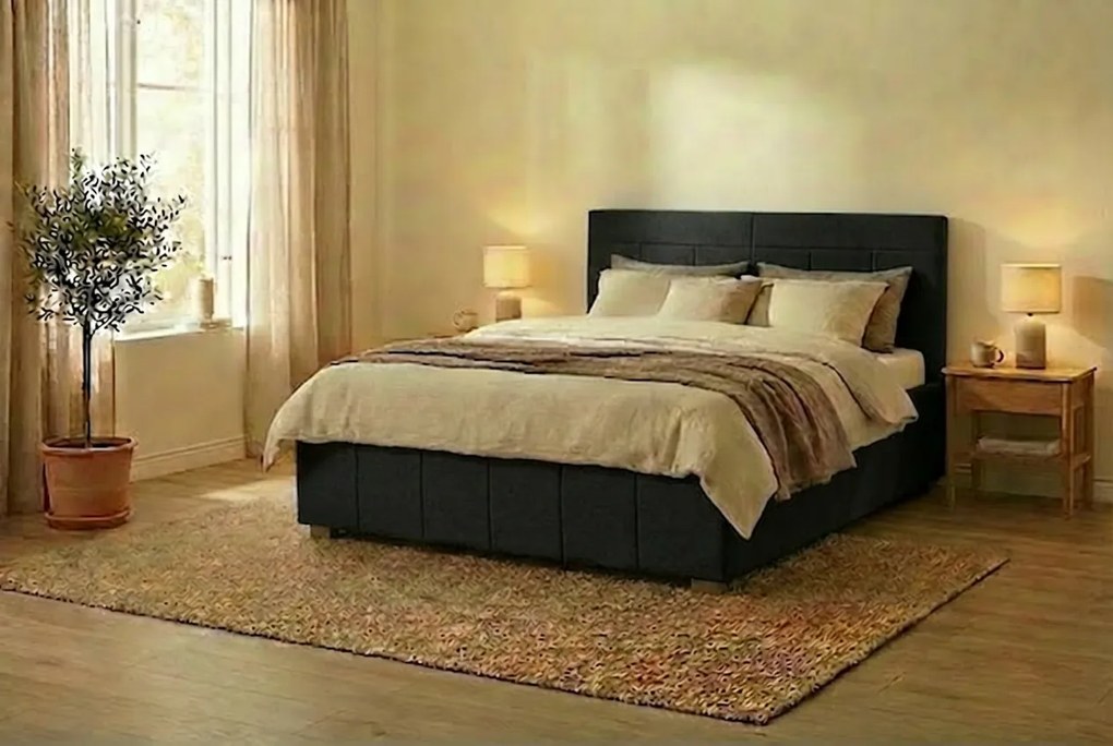 Postel RAM 180x200 cm Tmavošedá Bez matraca