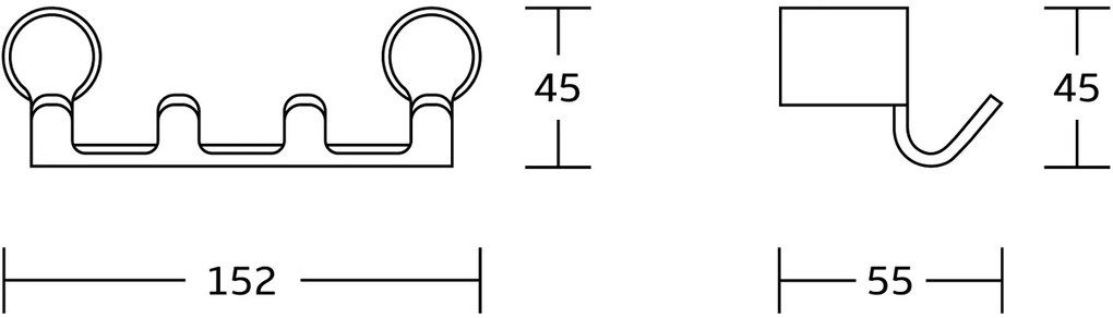 Mexen Base, držiak na uteráky, 4-háčik, chrómová, 70882354-00