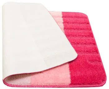 Kúpeľňový koberček VIC ružový, pruhy
