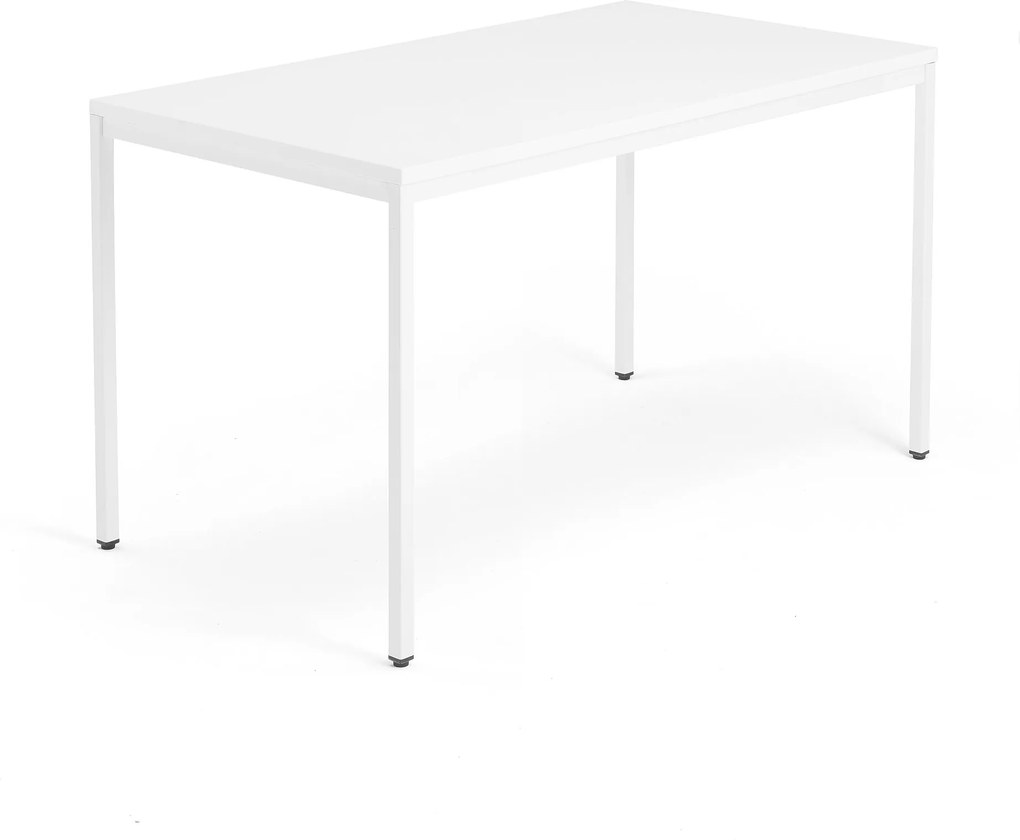 Kancelársky pracovný stôl Modulus, 1400x800 mm, biela/biela