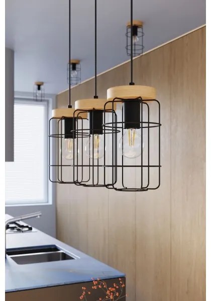 Sollux SL.1263 - Luster na lanku GOTTO 1xE27/15W/230V čierna