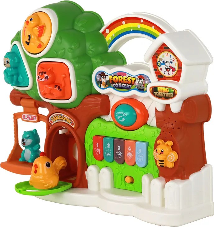 LEAN Toys Klavírny koncert Set Lesné zvieratá Vzdelávací panel