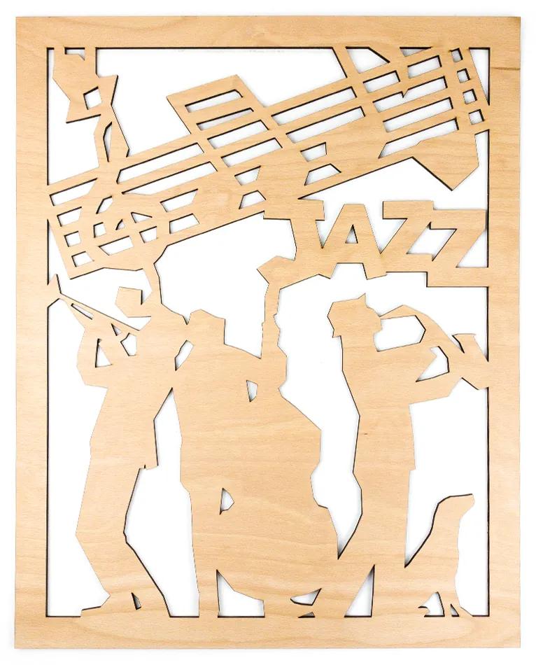 Veselá Stena Drevená nástenná dekorácia Jazzová kapela