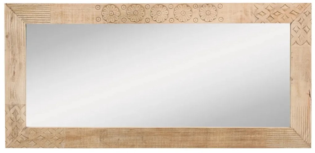 furniture-nabytek.cz - Masivní koupelnové zrcadlo Laos z mangového dřeva, lakované, přírodní – 147×70 cm