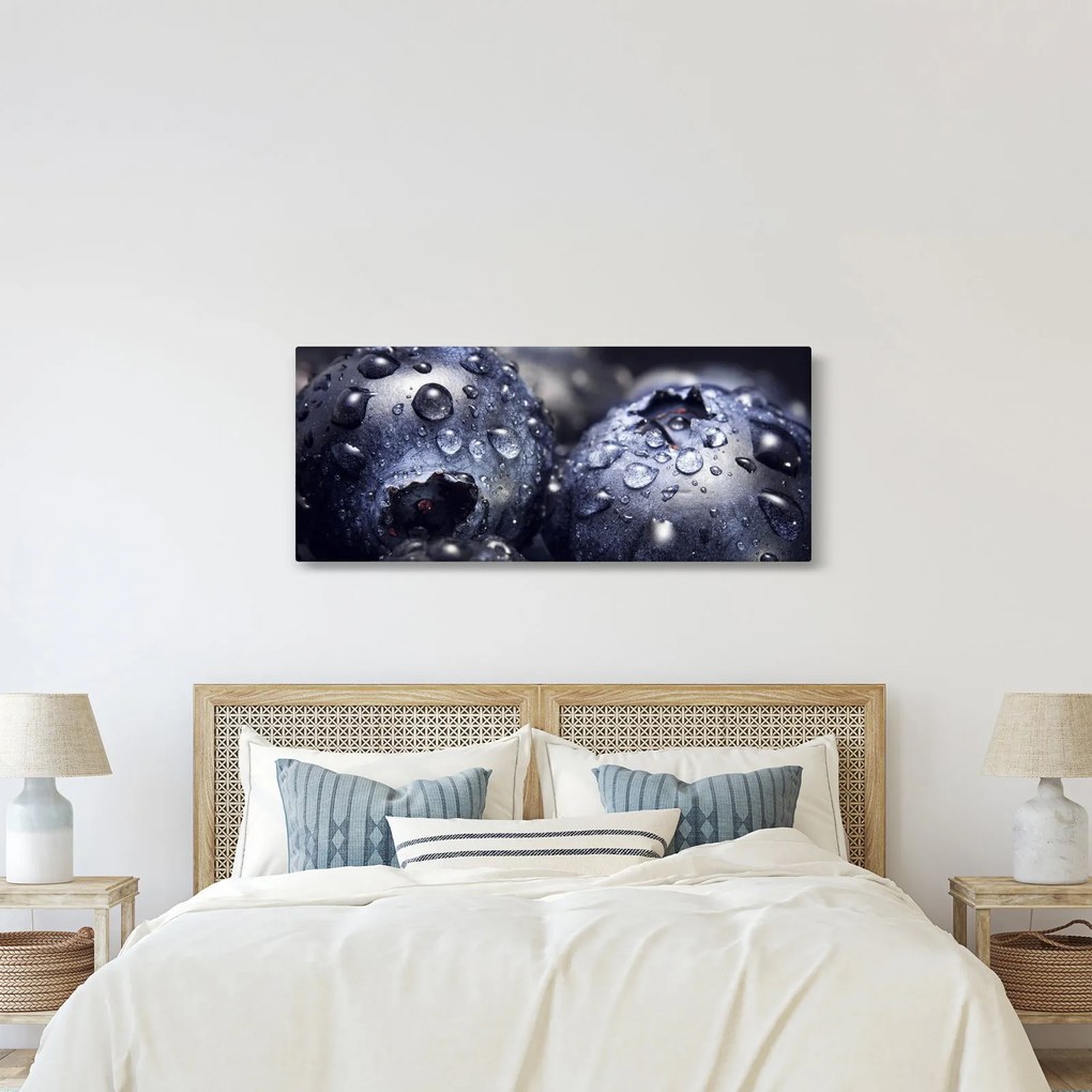 Obraz ovocia s kvapkami vody (120x50 cm)