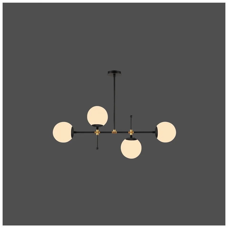 Čierne závesné svietidlo Squid Lighting Kruva, výška 57 cm