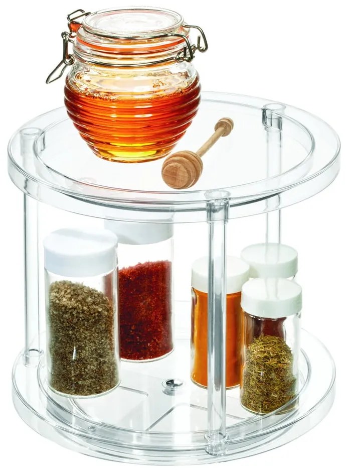 Okrúhly otočný dvojposchodový podstavec na dózy iDesign The Home Edit, ⌀ 24,1 cm