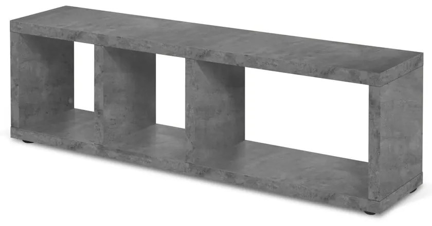 Sivý TV stolík v dekore betónu 150x45 cm Berlin – TemaHome