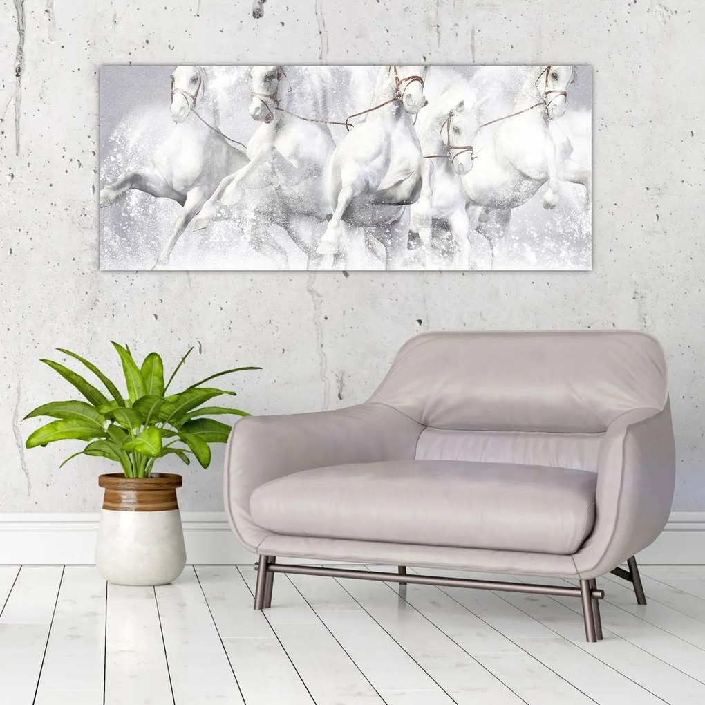 Obraz - Ilustrácie závodných koní (120x50 cm)