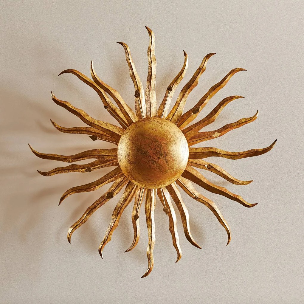 Nástenné svietidlo Slnko Ø 70 cm zlaté