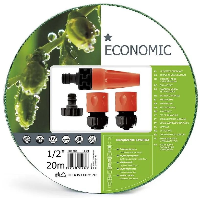 Komplet hadica Economic 1/2 20MB+koncovky 10-100