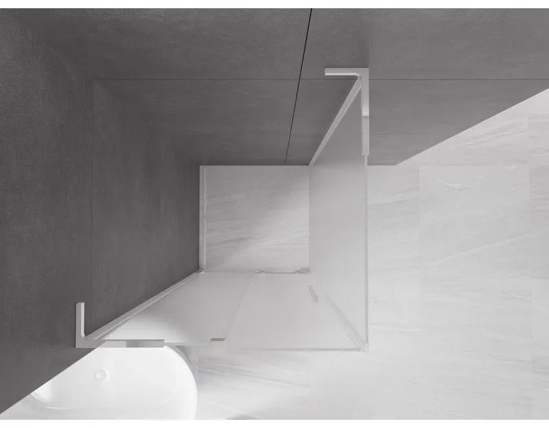 Mexen Velar L, sprchový kút s posuvnými dverami 100 x 100 cm, 8mm sklo námraza, chrómová, 871-100-100-33-01