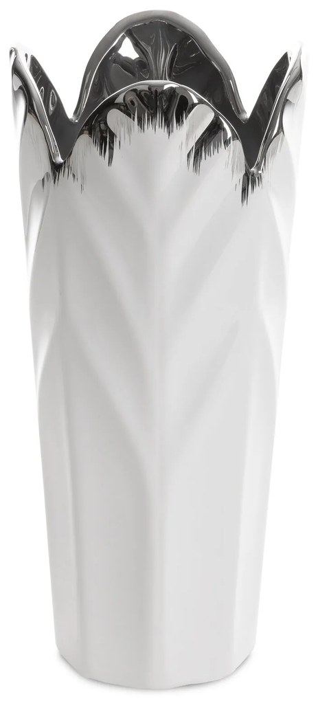 KERAMICKÁ VÁZA NIRA 13X13X28 CM BIELA