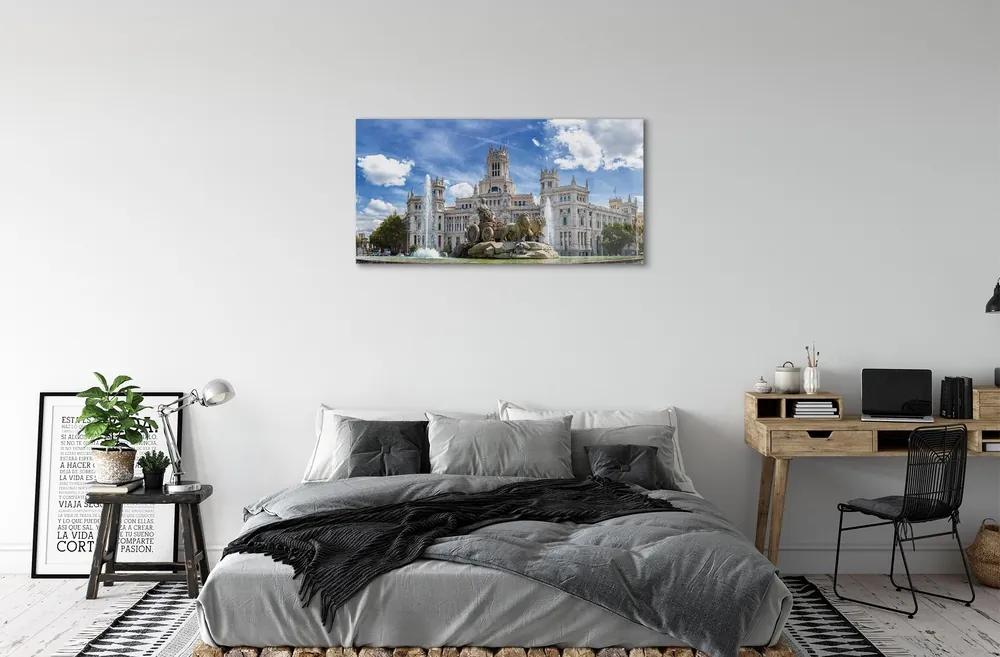 Sklenený obraz Spain Fountain Palace Madrid 140x70 cm