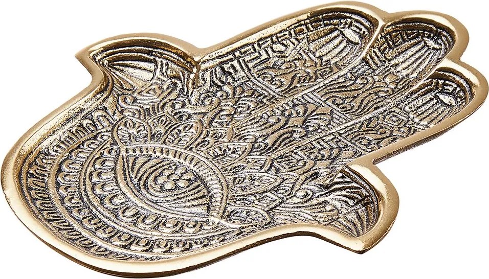 HAMSA Dekoračný podnos 20 cm - zlatá