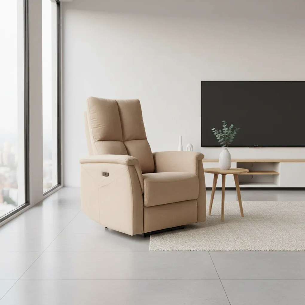 Relaxačné masážne kreslo NEPTUN VELVET M | béžová