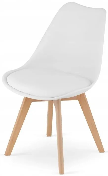 Jedálenská zostava TODI 80cm okrúhly stolový set biely+ 4 stoličky MARK biele