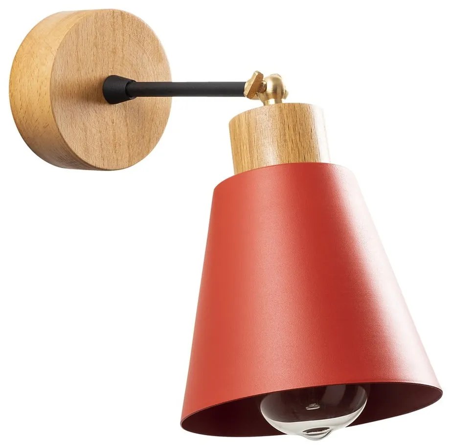 Nástenné svietidlo v červenej a prírodnej farbe ø 14 cm Manavgat – Opviq lights