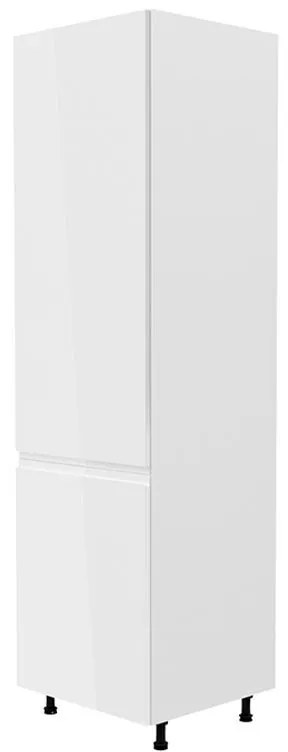 Kondela Skrinka na chladničku, AURORA D60ZL, biela/biela extra vysoký lesk, ľavá