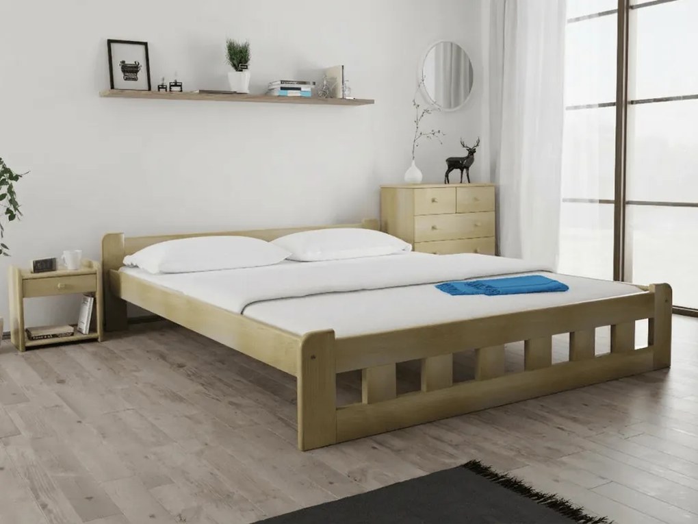 Posteľ Naomi zvýšená 120 x 200 cm, borovica Rošt: Bez roštu, Matrac: Matrac DELUXE 10 cm