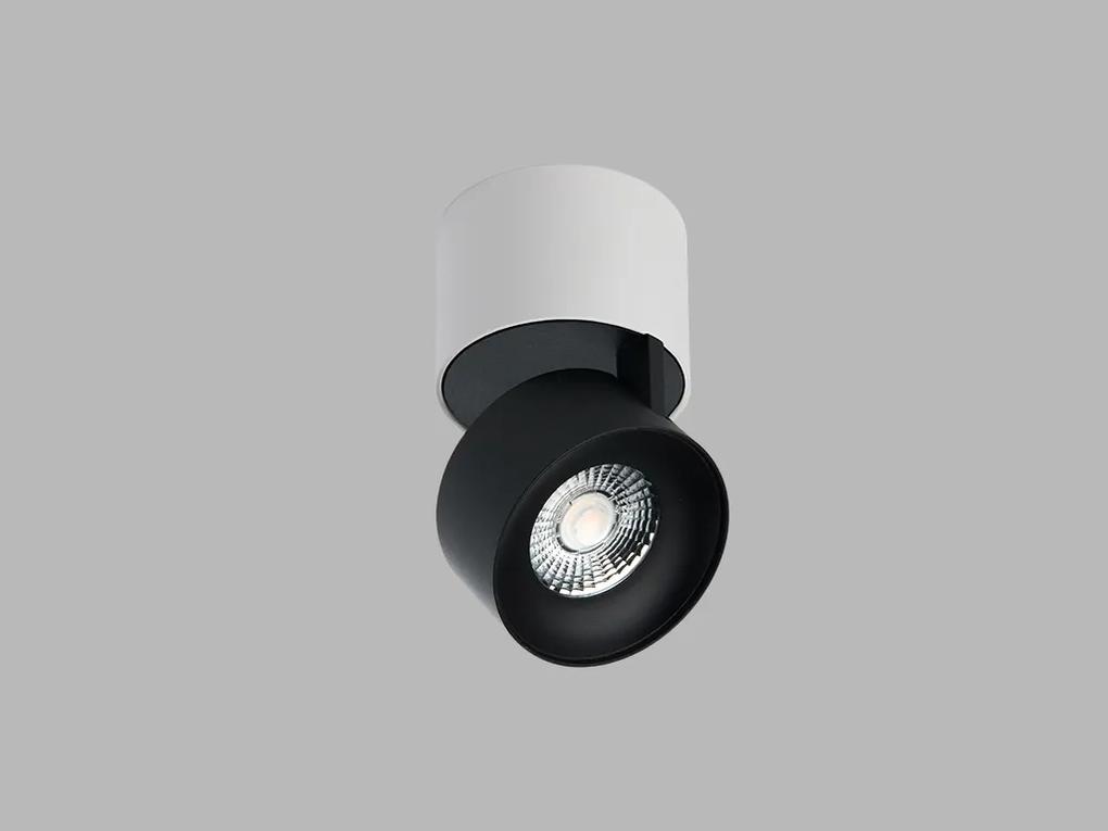 LED2 Bodové flexibilné stropné LED osvetlenie KLIP, 11W, teplá biela, okrúhle, čiernobiele