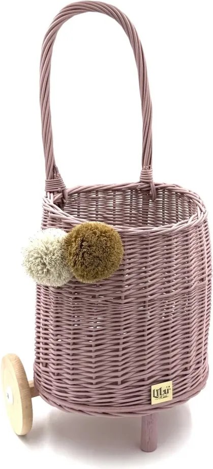 Prútený košík s rúčkou – detský fialový | Ručne vyrobený košík pre deti