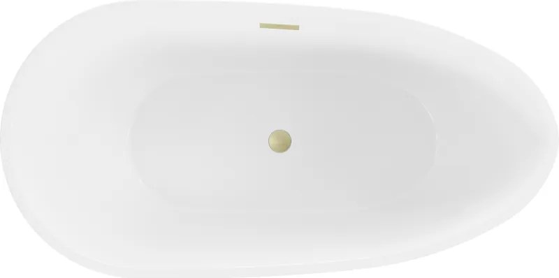 Mexen Eos, voľne stojaca vaňa 170 x 75 cm, biela-čierna, zlatý matný prepad, 52471707575-55