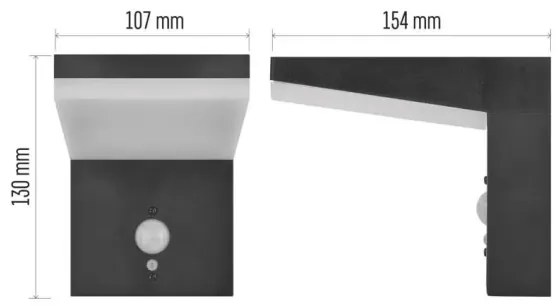 LED solárne nástenné svietidlo so senzorom LED/4,4W/3,7V 2200 mAh IP44