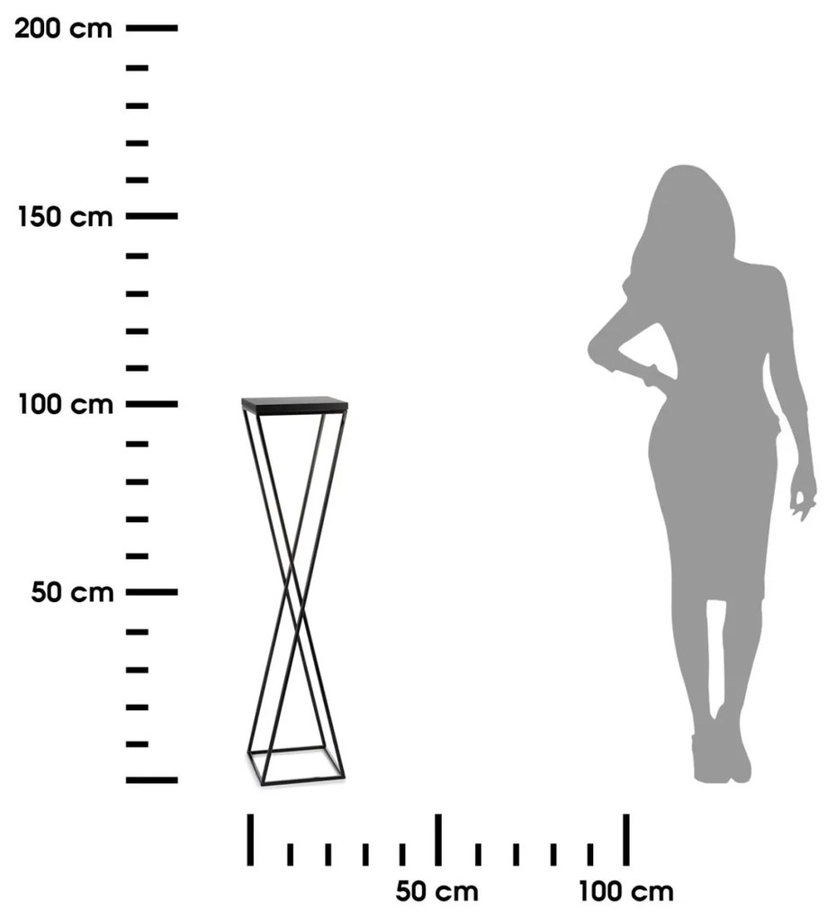 Květinový stojan LOFT II 100 cm černý