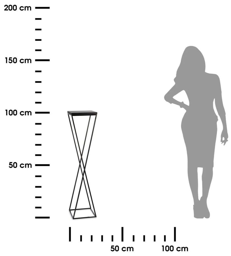 Kvetinový stojan LOFT II 100 cm čierny