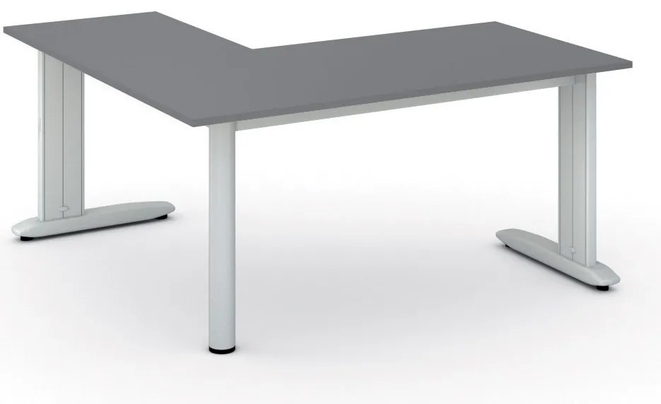 Rohový kancelársky písací stôl PRIMO FLEXIBLE, 160x160 cm, grafit