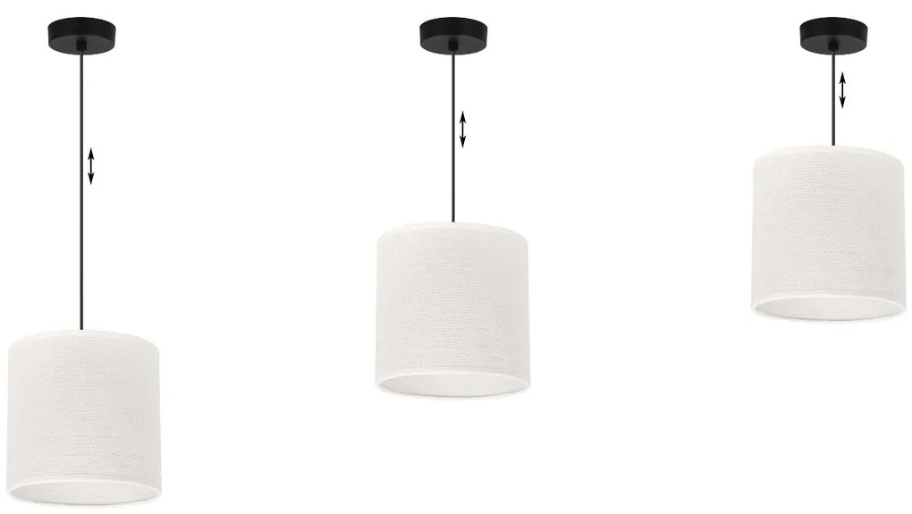 Závesné svietidlo Juta, 1x biele jutové tienidlo, (fi 15cm), b